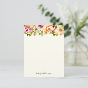 Gepersonaliseerde Floral Waterverf Rustic Land Notitiekaartje