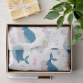 Gepersonaliseerde Floral Whale Tissuepapier (Geschenk)