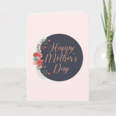 Gepersonaliseerde florale lijst Happy Mothers Day Kaart (Voorkant)