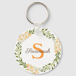 Gepersonaliseerde florale spier sleutelhanger