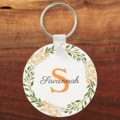 Gepersonaliseerde florale spier sleutelhanger (Voorkant)