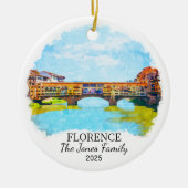 Gepersonaliseerde Florence Ornament, Italië Gift Keramisch Ornament (Voorkant)
