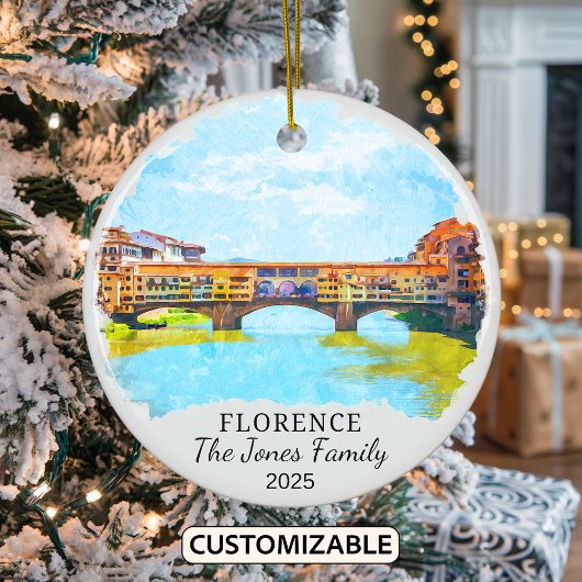 Gepersonaliseerde Florence Ornament, Italië Gift Keramisch Ornament