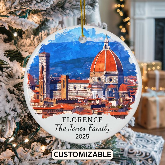 Gepersonaliseerde Florence Ornament, Italië Gift Keramisch Ornament