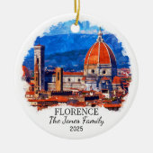 Gepersonaliseerde Florence Ornament, Italië Gift Keramisch Ornament (Voorkant)