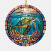 Gepersonaliseerde Florida Keys Ornament, Zee Schil Keramisch Ornament (Voorkant)
