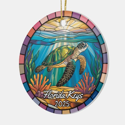 Gepersonaliseerde Florida Keys Ornament, Zee Schil Keramisch Ornament (Links)