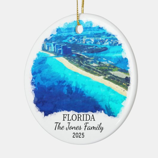 Gepersonaliseerde Florida Ornament, Florida Gift Keramisch Ornament (Links)