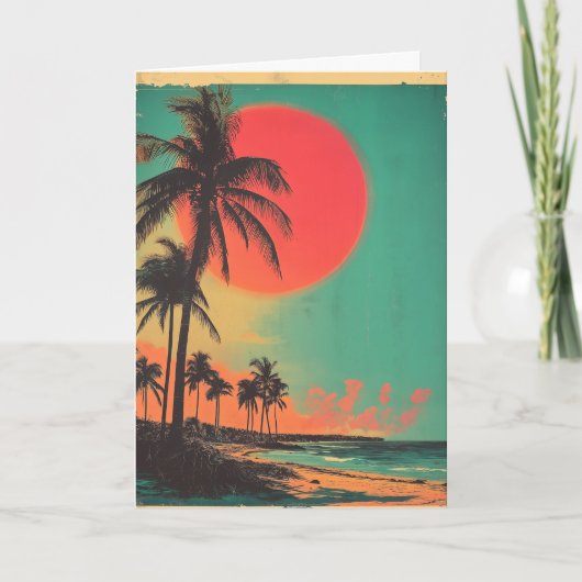 Gepersonaliseerde Florida Palm Tree Beach Kaart (Voorkant)