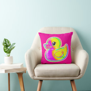 Gepersonaliseerde Flourescent Rubber Duck Sierkuss Kussen