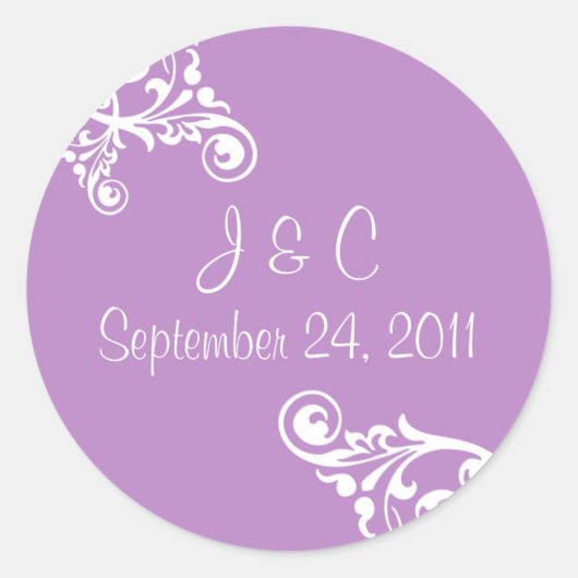 Gepersonaliseerde Flourish Envelope Seal Sticker (Voorkant)