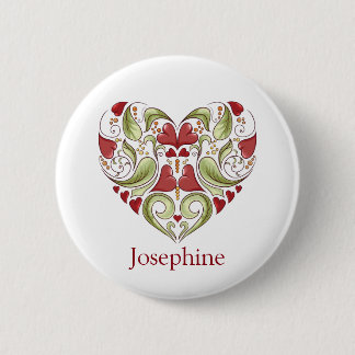 Gepersonaliseerde Flourish Heart Button