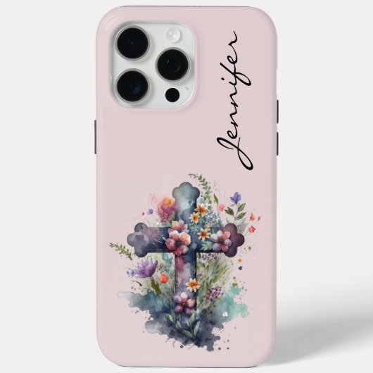 Gepersonaliseerde Flower Christelijk iPhone Case (Achterkant)