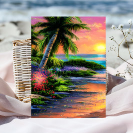 Gepersonaliseerde Flower Tropical Verjaardag Kaart