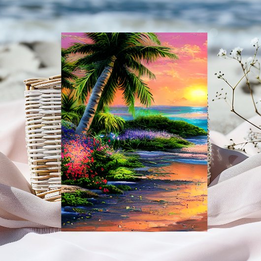 Gepersonaliseerde Flower Tropical Verjaardag Kaart