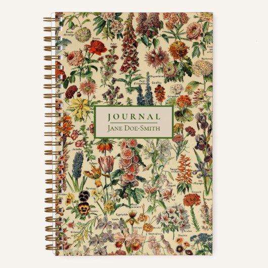 Gepersonaliseerde Flowers Dot Grid Journal Notitieboek (Voorkant)