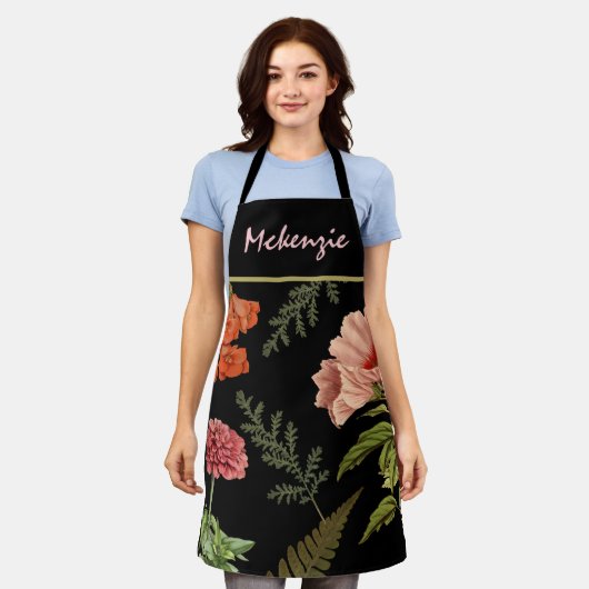 Gepersonaliseerde  Flowers Schort (Gedragen)