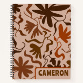 Gepersonaliseerde 'Flowing Vines Rustic Brown' Notitieboek (Voorkant)