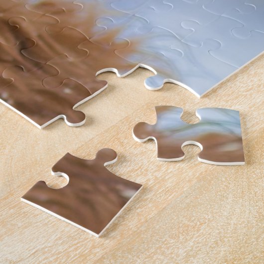 Gepersonaliseerde fluffy Brown Cocker Spaniel Dog Legpuzzel (Zijkant)