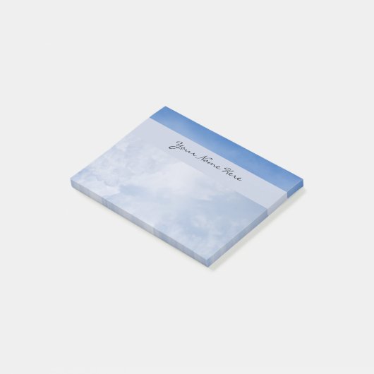 Gepersonaliseerde Fluffy Clouds en Blue Sky Post-it® Notes (Schuin)