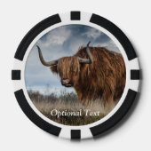 Gepersonaliseerde Fluffy Scottish Highland Koe Poker Chips (Voorkant)