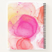 Gepersonaliseerde fluisteraars van roze en geel notitieboek (Achterkant)