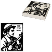 Gepersonaliseerde Flutist - Hout Art Stamp Rubberstempel (Gestempeld)