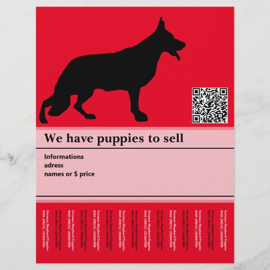 Gepersonaliseerde Flyer voor Minimal Shepherd Dog (Voorkant)
