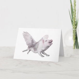 Gepersonaliseerde Flying Pig Verjaardag of elke da Kaart