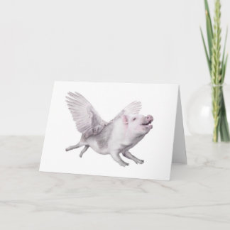 Gepersonaliseerde Flying Pig Verjaardag of elke da Kaart