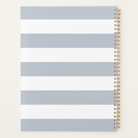 Gepersonaliseerde Fog Grey Fotocollage Planner (Achterkant)