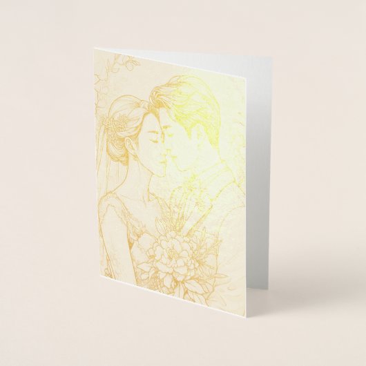 Gepersonaliseerde Folie bruiloft Kaart (Voorkant)