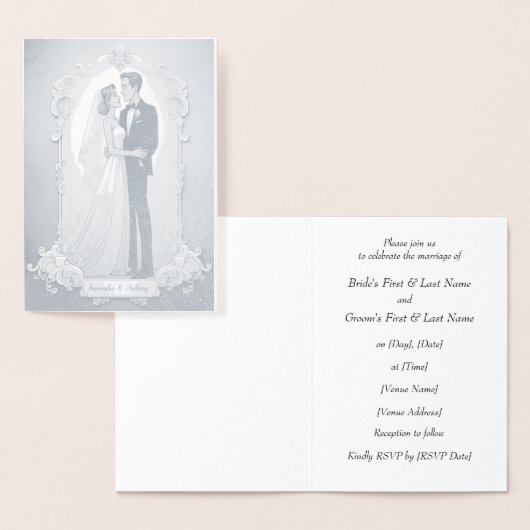 Gepersonaliseerde Folie bruiloft Kaart (Display)