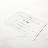 Gepersonaliseerde Folie Certificaat van authentici Folie Uitnodiging (Gedraaid)