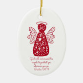 Gepersonaliseerde Folk Art Rode Engel Scandinavisc Keramisch Ornament (Voorkant)