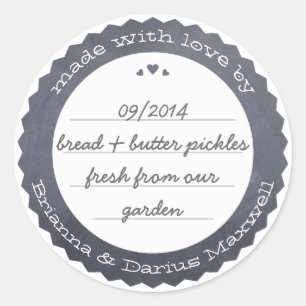 Gepersonaliseerde Food Gift Label Circle Chalkboar