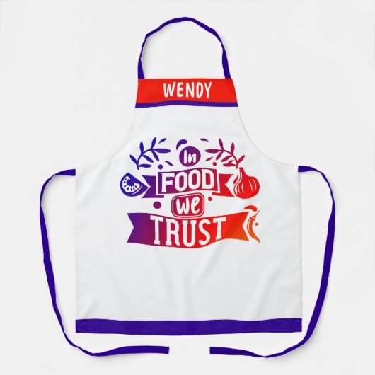 Gepersonaliseerde Food Trust Puns Keuken Schort Gi (Voorkant)