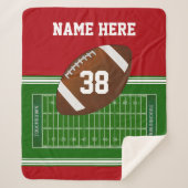Gepersonaliseerde Football Blanket Red, om het eve Sherpa Deken (Voorkant)