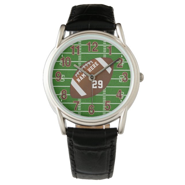 Gepersonaliseerde Football cadeau-ideeën, cool Foo Horloge (Voorkant)