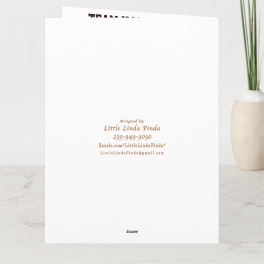 Gepersonaliseerde Football Coach Kaart, Spelers NA Bedankkaart (Achterkant)