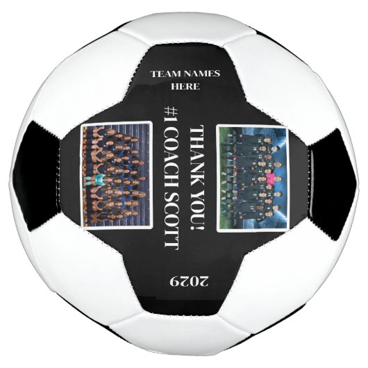 Gepersonaliseerde Football Coach Team 2 Foto Dank  Voetbal (Gedraaid)