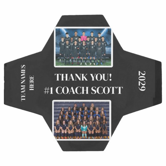 Gepersonaliseerde Football Coach Team 2 Foto Dank  Voetbal (Enkel)