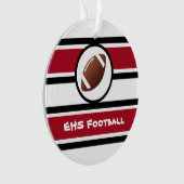 Gepersonaliseerde Football- en roodvormgeving Ornament (voorkant)
