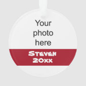 Gepersonaliseerde Football- en roodvormgeving Ornament (achterkant)