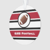 Gepersonaliseerde Football- en roodvormgeving Ornament (voorkant)