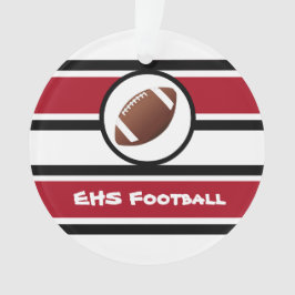 Gepersonaliseerde Football- en roodvormgeving Ornament