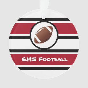 Gepersonaliseerde Football- en roodvormgeving Ornament