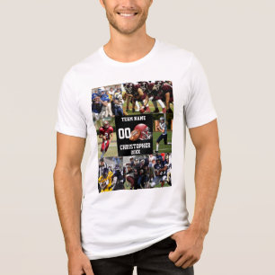Gepersonaliseerde Football Fotocollage Sport Tri-Blend Shirt