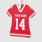 Gepersonaliseerde Football Jersey rode foto Ornament (voorkant)
