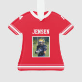 Gepersonaliseerde Football Jersey rode foto Ornament (achterkant)